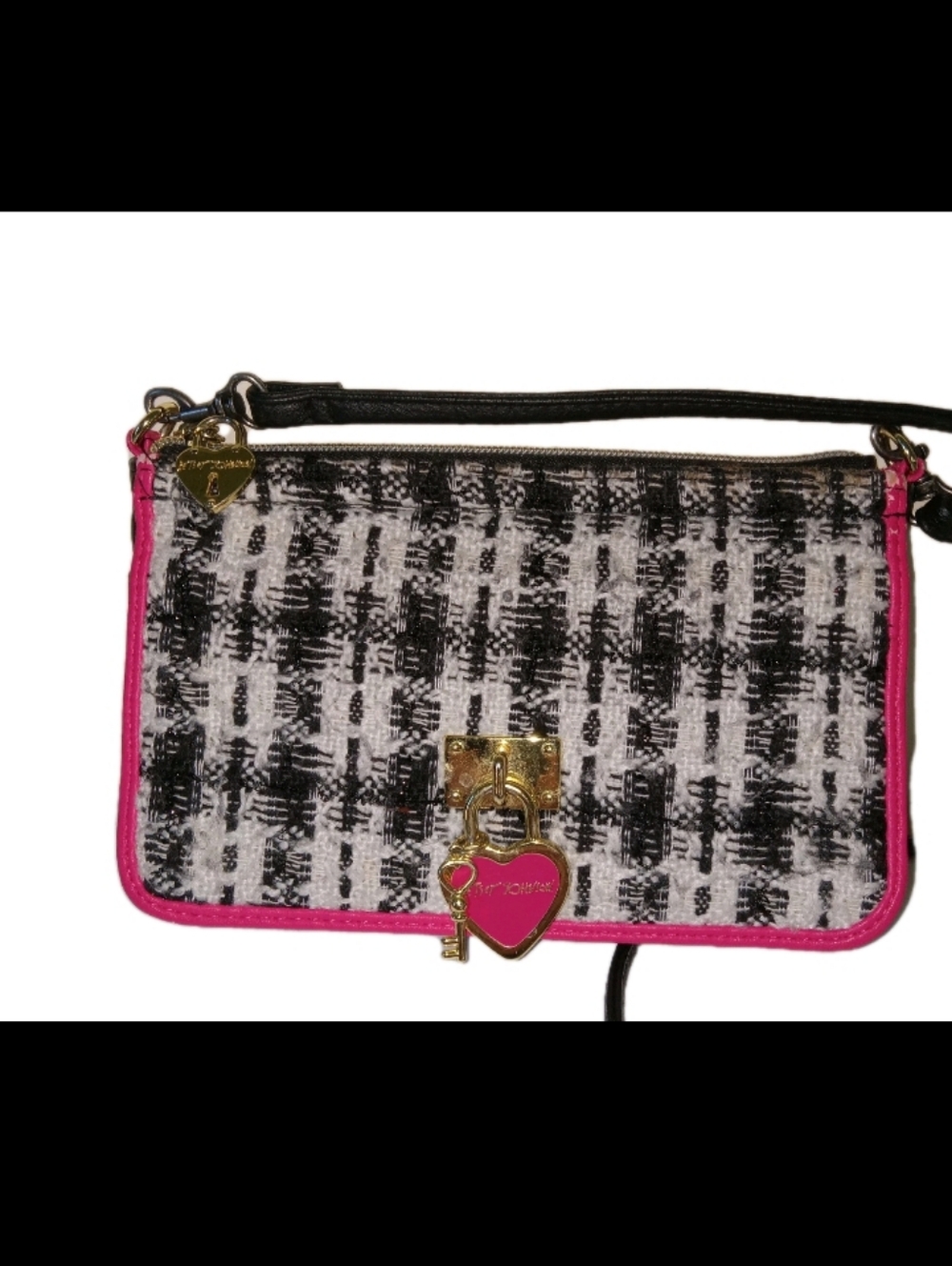 Betsey Johnson Tweed Crossbody Handbag - Picture 3 of 11